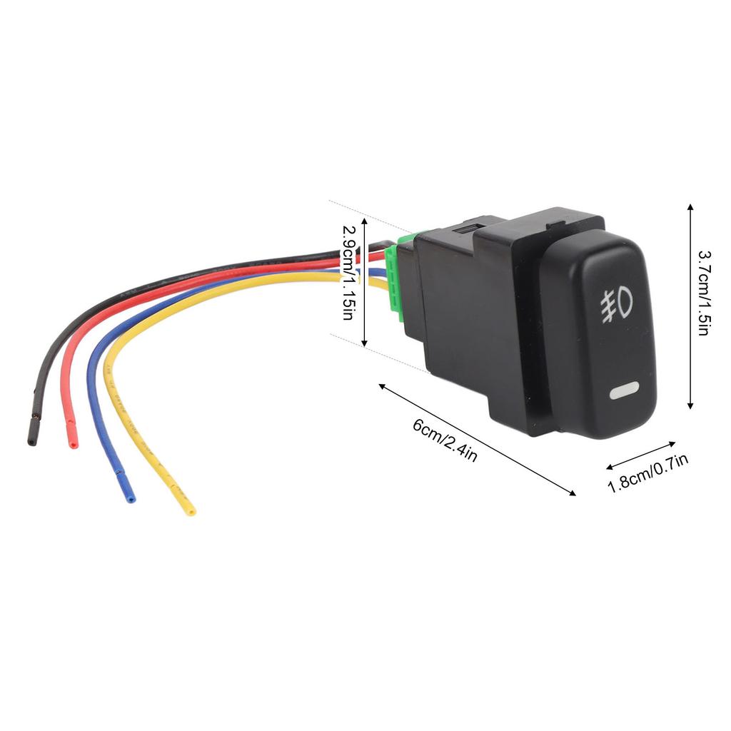 4 Pole 12V Push Button Switch with LED Background Indicator Lights for Fog Lamp DRL LED Light Bar for Lancer Pajero ASX Outlander