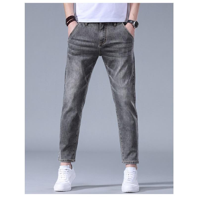 

Тонкие мужские джинсы на весну и лето, эластичные, облегающие и прямые, брюки 9/10 38