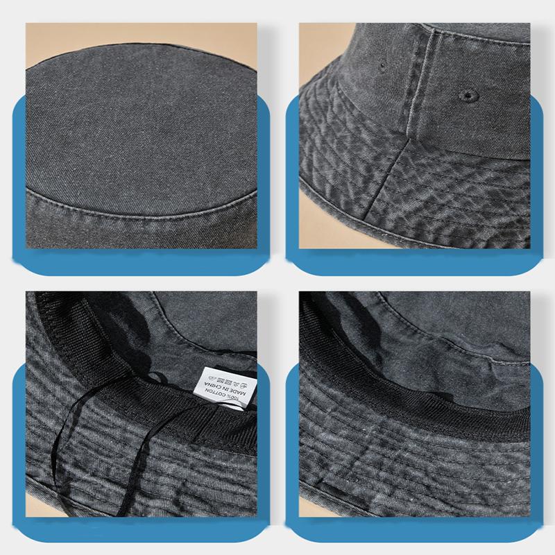 New Retro Denim Fisherman Hat Men and Women Fashion Short-brimmed Harajuku Literary All-match Cotton Luxury Panama Bucket Hat