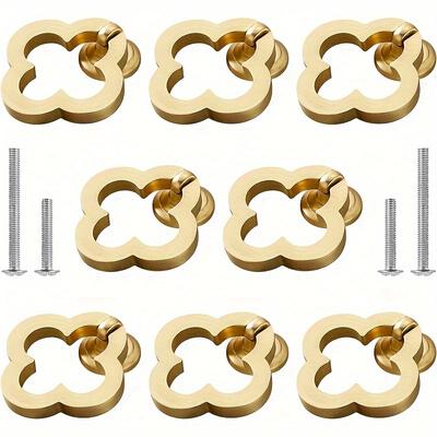 4/8 pomos de armario de zinc para cajones, pomos de tocador para puertas, armarios, cómodas y gabinetes, tiradores decorativos de estilo moderno con tornillos, color dorado.