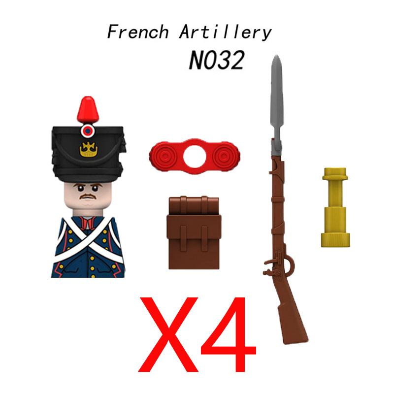 Military Medieval Building Blocks Napoleonic Wars Castle Knight Soldier Figures Weapons Guns British French Army Infantry MOC
