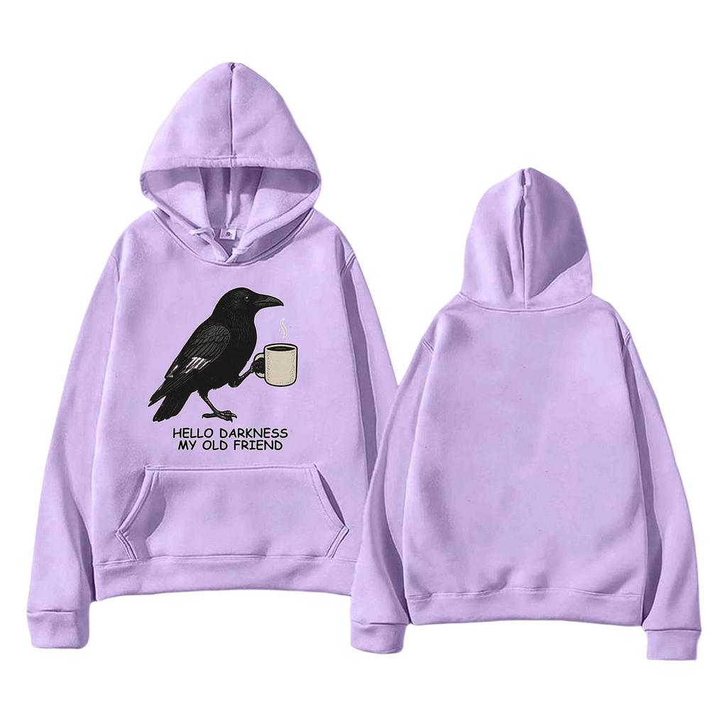 Modna Unisex Lekka Bluza Pulower z Długim Rękawem i Kieszeniami z Nadrukiem