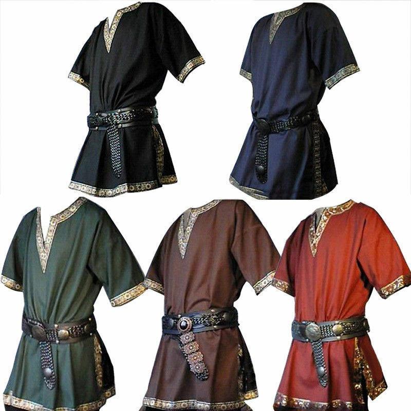 Medieval Renaissance Tunic Top Shirt Viking Norseman Saxon Men Cosplay Costume