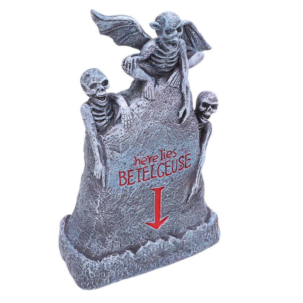 Tischplatte Grabstein Dekoration Harz Beleuchtet Gruselig Miniatur Geist Schädel Friedhof Grabstein