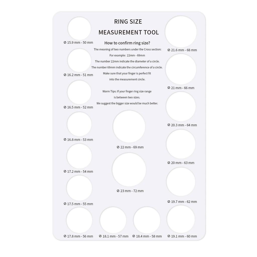 Ring Size Measurement Tool: Cardboard Finger Sizer for European & US Circumferences