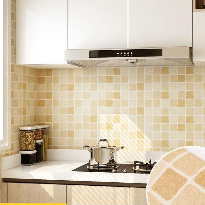 Kitchen Oil-Proof Sticker Waterproof Self-Adhesive High Temperature Stove Wallpaper Toilet Bathroom Tile Renovation Wall Sticker