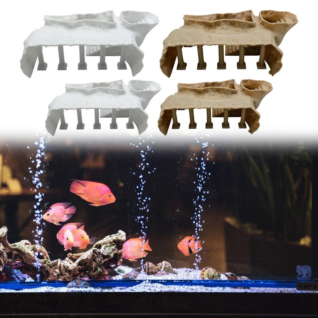 Aquarium Cave Ornament Plastic Roman Column Hideout Decor for Shrimp Cichlid Mini Aquariums