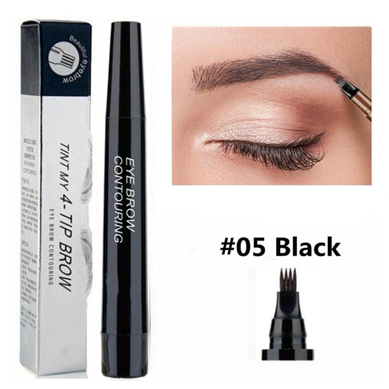 

Waterproof 4-Head Liquid Eyebrow Pencil with Natural Finish In 5 Colors black