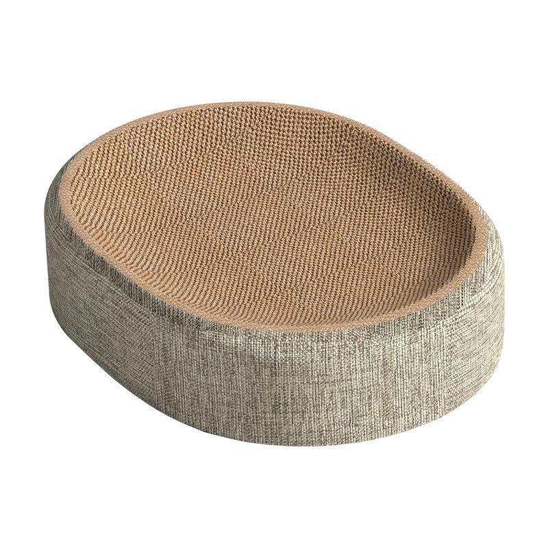 Durable Sisal Cat Scratching Board & Bed Combo - Scratch-Resistant, Claw-Safe, No Shedding Oval Design.