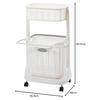 Sanko Plastic 2-Tier Laundry Basket with Bath Mat and Drying Rack, White