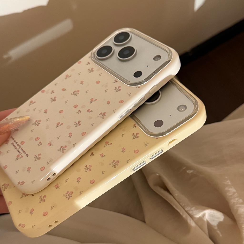 Summer yellow floral Apple 17 Pro Max phone case, gentle for iPhone 16, shockproof soft case for 14, suitable for 13, fresh for 15