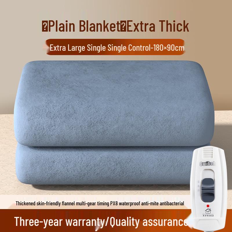 Wasserdichte elektrische Decke mit doppelter Steuerung - 1,5 m/1,8 m/2 m, sicher für Studentenwohnheime und Haushalte