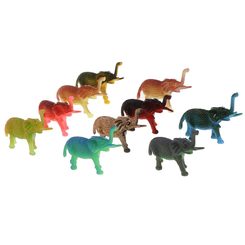 HONBAY 24 Figuras De Elefante En Miniatura De Plástico, Figuras Realistas De Elefante Salvaje, Bonsái, Jardín De Hadas, Micro Adorno De Paisaje Para Decoración Del Hogar, Oficina, Jardín (2 Colores