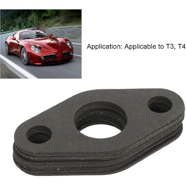 Tyenaza 10Pcs Turbo Gasket, Turbo Oil Drain Return Gasket Excellent Sealing Paper High Toughness Oil Drain Gaskets for T3 T4 Turbocharger