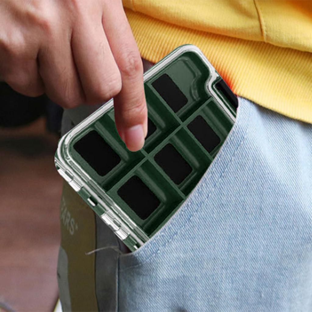 Fishing Magnetic Fly Storage Box Multiple Sections Fly Box Fishing Hooks Magnetic Pad Compartments Clear Lid Tackle Box