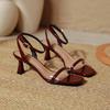 Fairy Wind Transparent High-heeled Sandals Female Thin-heeled Sexy 2025 New Summer Nude Square Head Word with High Heels