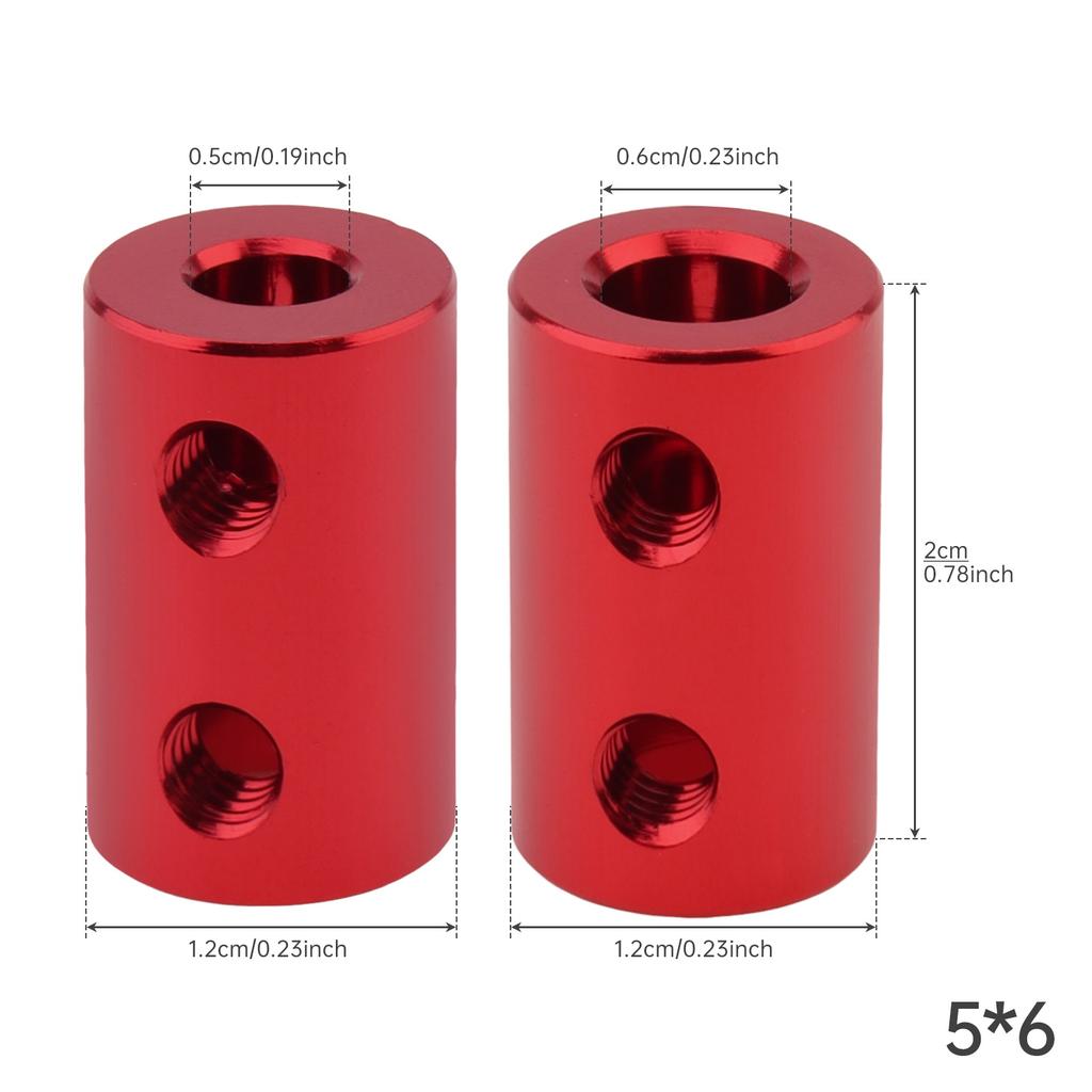 1PCS Rigid Shaft Coupling Aluminum Alloy Red Motor Coupler Connector Sleeve for RC / Airplane / Boat Motor Accessories with M4 Screws