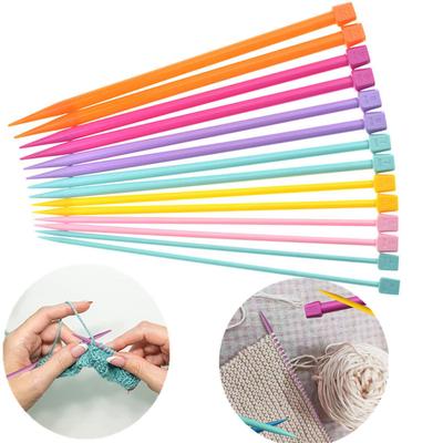 7 Pairs 25cm Single Pointed Knitting Needles Pins Straight Aluminum DIY Handmade Weaving Tool Long Sweater Scarf Needle