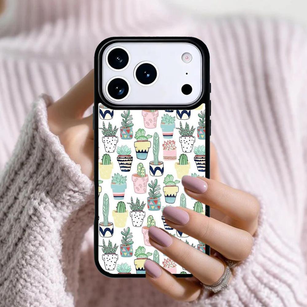 Watercolour Succulents Cacti Phone Case For Apple iPhone 17 Air 16E 15 14 Plus 13 12 11 Pro Max Mini Funda Cover