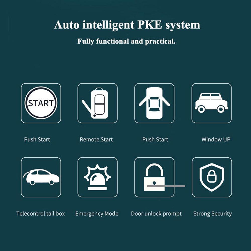 Universal Car Alarm Passive Keyless One Button Starter System Remote Control Set