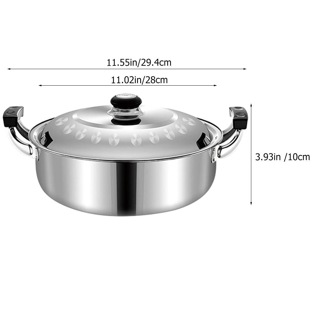 Hotpot Pot Stainless Steel Dual Handle Divided Multi-Function Stockpot Double Flavor Hotpot Cooker for Family Gathering