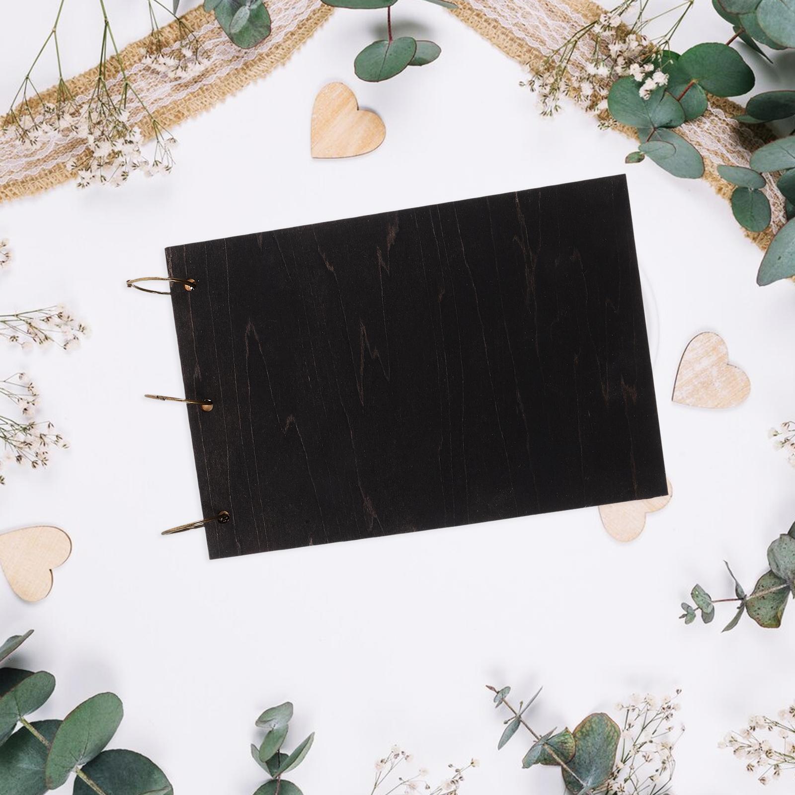 

Timeless Vintage Scrapbook Style Wedding Guest Book in Rustic Wood Finish Ideal for Guest Sign in At Wedding Reception Or Party other