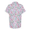 Damenmode, lockeres, lässiges Kurzarm-Revers-Button-Down-Shirt, bedrucktes T-Shirt-Oberteil