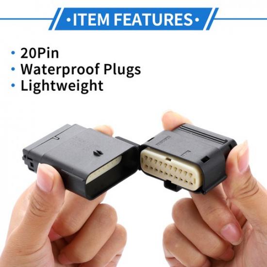 20Pin Headlight Male Female Terminal Connector Kit Single  for Ford Mondeo