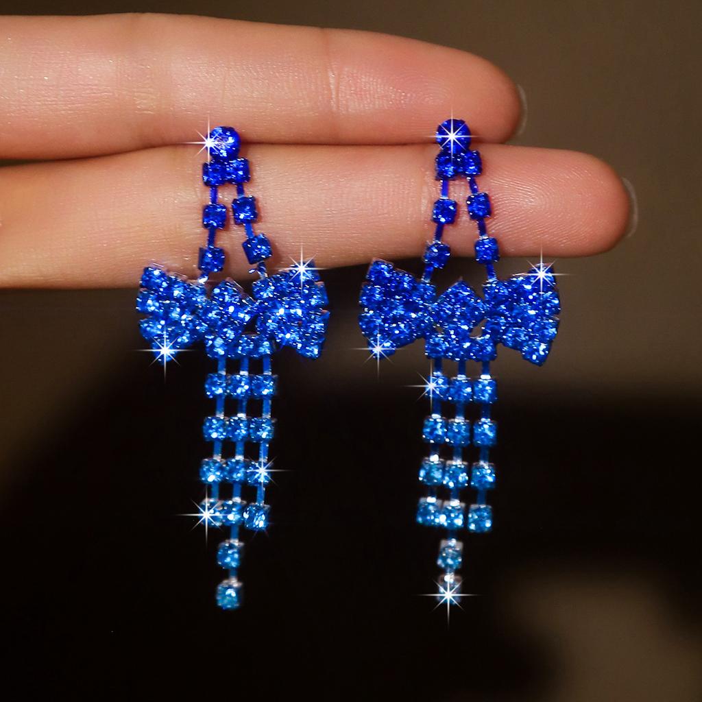2PC Women's Fashion, Elegant, Colorful Bow, Tassel Earrings, Daily Wear, Travel, Banquet, Party, Festival Gifts