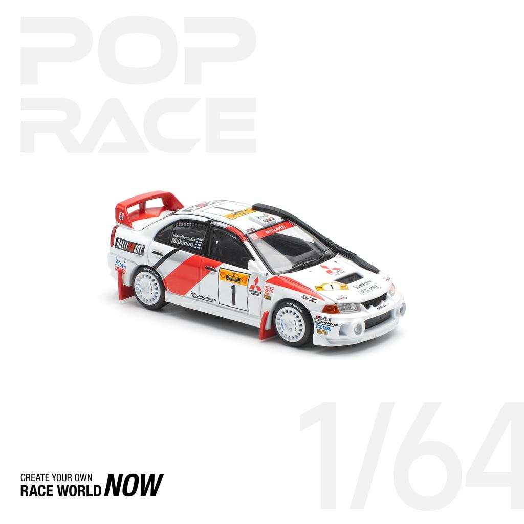POP RACE Scale Mitsubishi Lancer Evolution IV Safari Rally Kenya 1998 PR640231 1/64 (Finished Model)