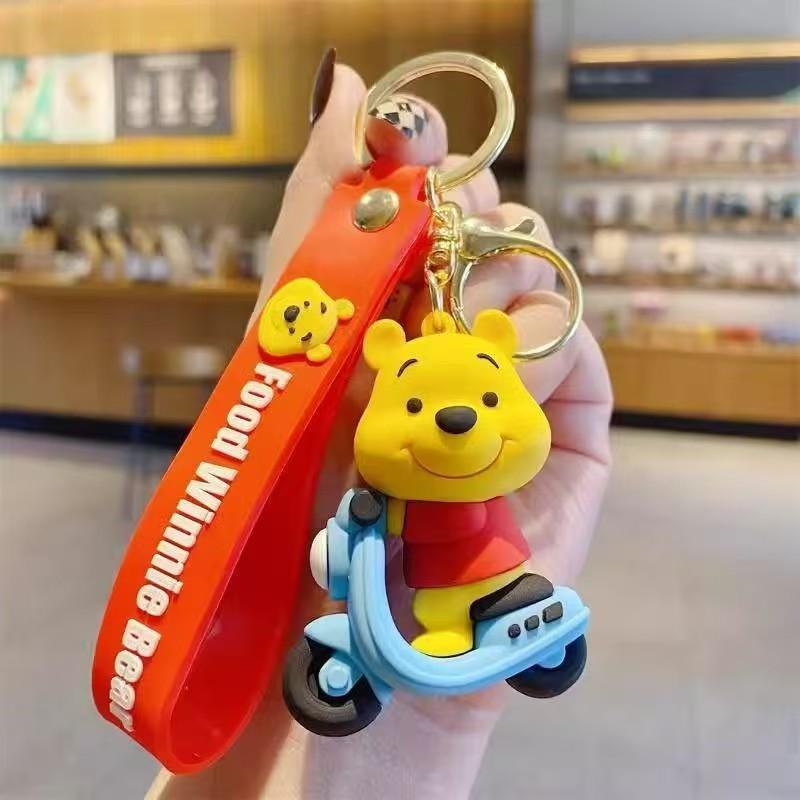 New Cartoon Anime Winnie The Pooh Keychain Doll Pendant Character Keychain Accessories Backpack Decoration Gift