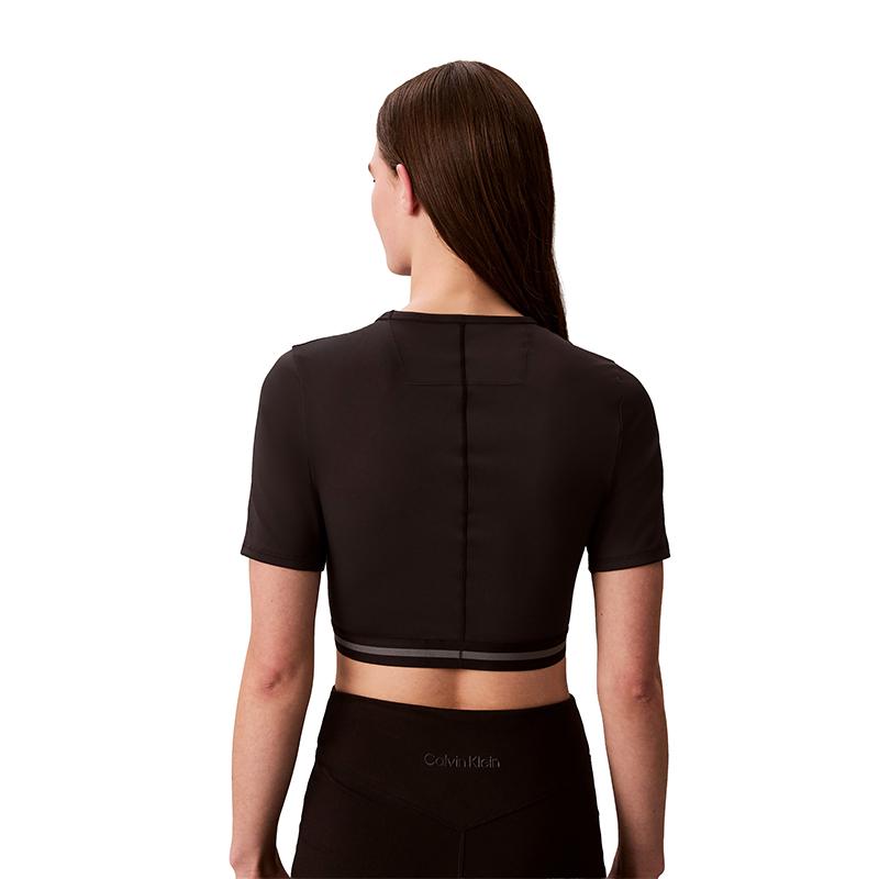 Calvin Klein Moisture Wicking Letter Jacquard Yoga Fitness Short Sleeve T-Shirt Women Tops GWS6K217