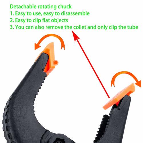 CESFONJER 6-inch Spring Clamp Clip Set, 4 Heavy-Duty Plastic Muslin Clamps for Backdrops, Canvas, Paper, Chromakey Screens, Heavy-Duty Clips, Photo St