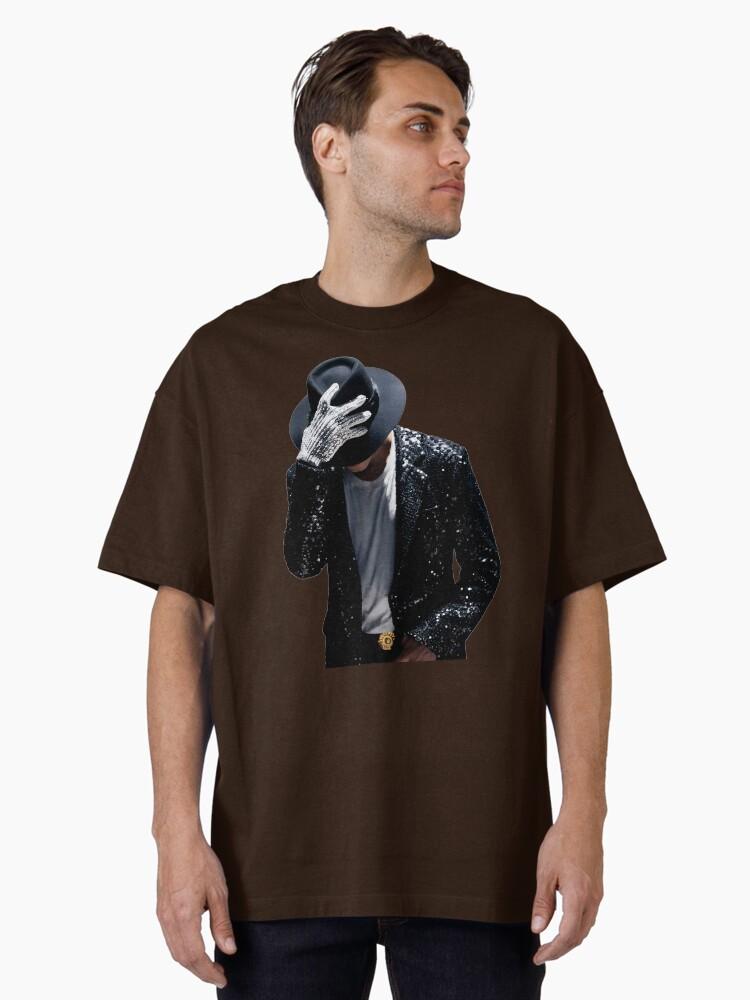 Michael Jackson Michael Jackson King Of Pop Iconic Fedora Sequin Glove Silhouette Moonwalk Legend Fan Art Oversized T-Shirt