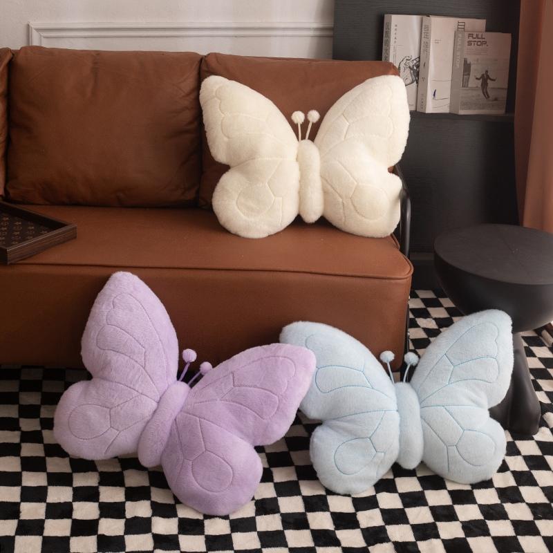 Non-Toxic Butterfly Pillow Soft Stuffed Plush Toys Colorful Butterfly Sofa Hugging Pillow Multicolored Cushion Home Decor Birthday Gifts