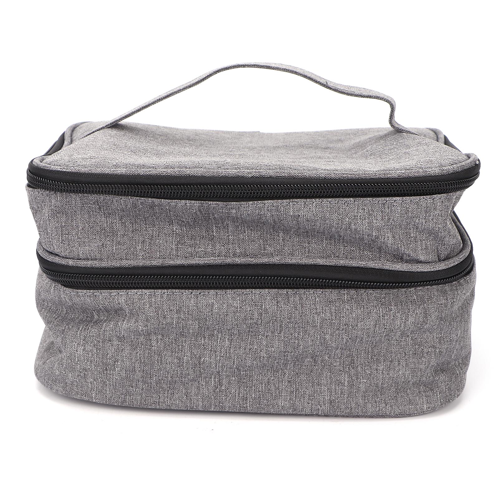 

Портативная дорожная сумка для лака для ногтей, двухслойная сумка для хранения лака для ногтей, сумка-держатель для косметики Gray