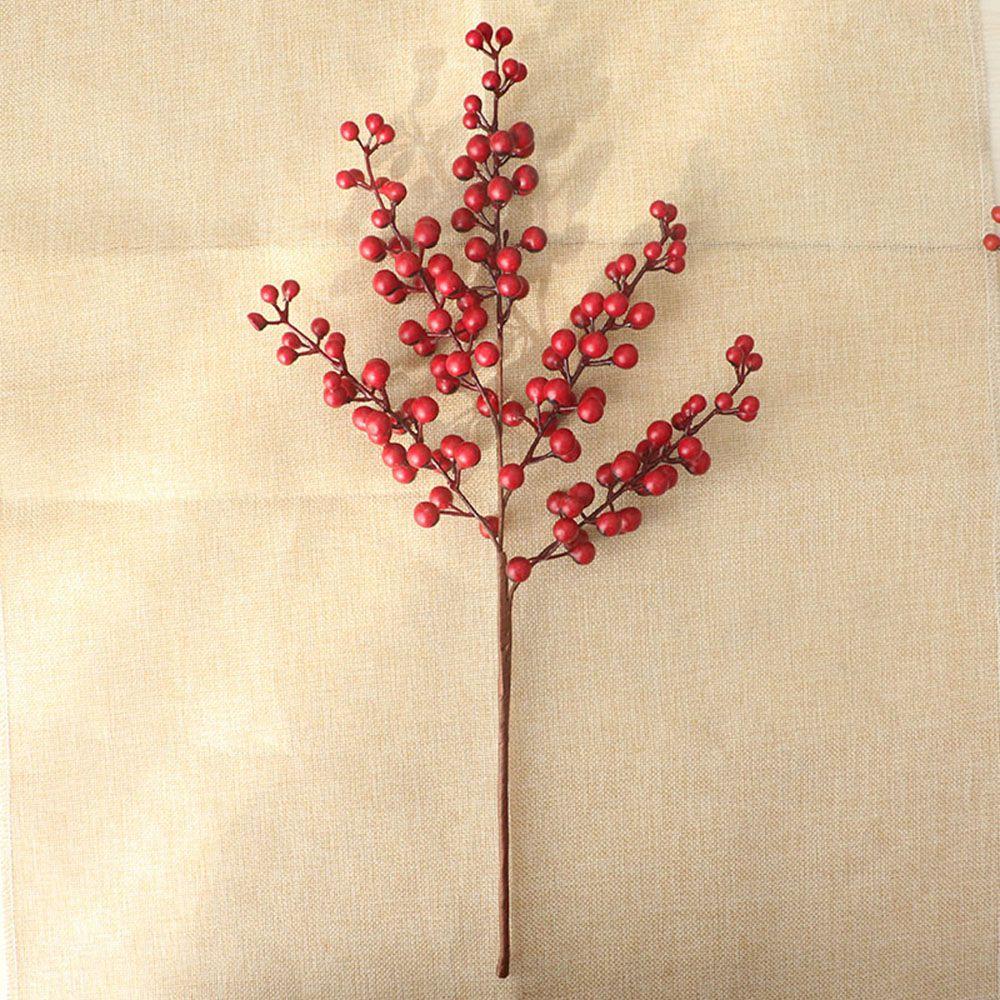 Red Bean Branch Bacca Tree Party Home Decor Festive Berry Artificial Flower Fake Flower Christmas Decoration