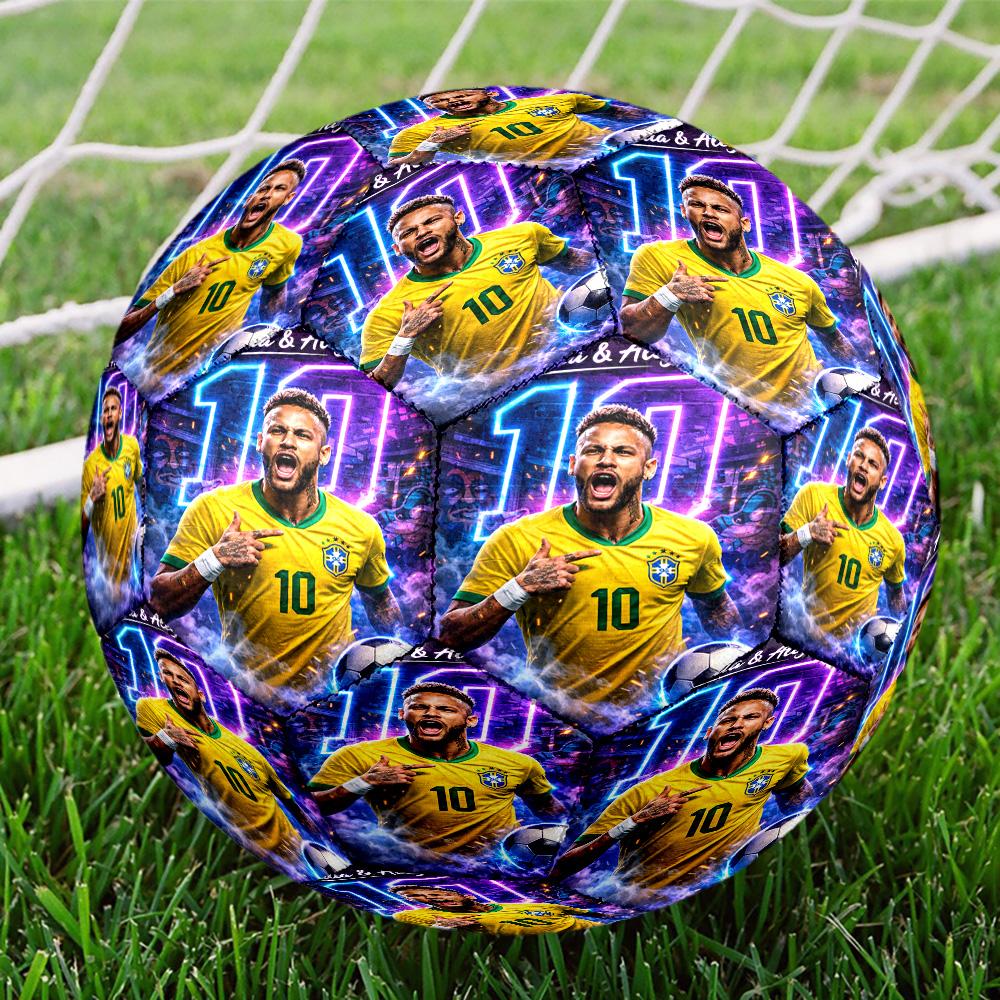 Neymar Celebration Size 5 Soccer Balls, High-Quality, Anti-Slip, Protective Football, a Unique Gift Suitable for Birthdays, Christmas
