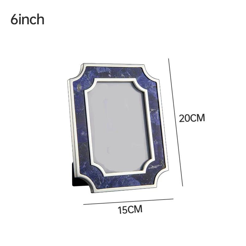 Emerald Marble Picture Frames Light Luxury Bedroom Decoration Colored Marble Picture Frame Modern Home Wedding Photos Frames