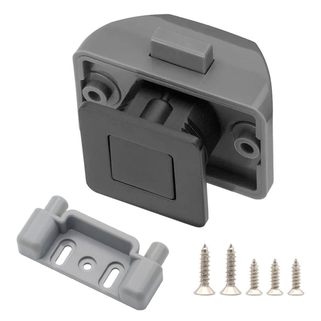 Square Button Latchs Push Lock Easy Installation Accessory for Motorhome Yacht Marine Cabinet Office Storage Engineered