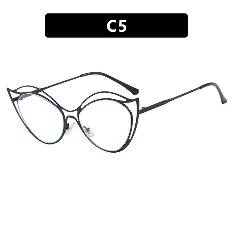 Metal Hollow Cat Eye Anti-blue Light Myopia Glasses Women 2025 New Personalized Vintage Eyeglasses Minus Diopter Eyewear