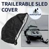 Snowmobile Cover Waterproof Dust Trailerable Sled Cover Anti-UV Winter Motorcycle Outdoor Black