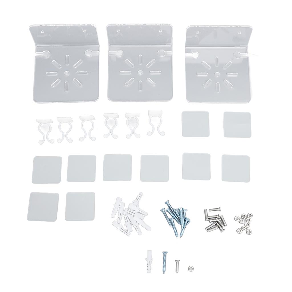 3pcs Acrylic Small Wall Shelf Floating Shelf for Security Cameras Clear Wall Shelves for Security