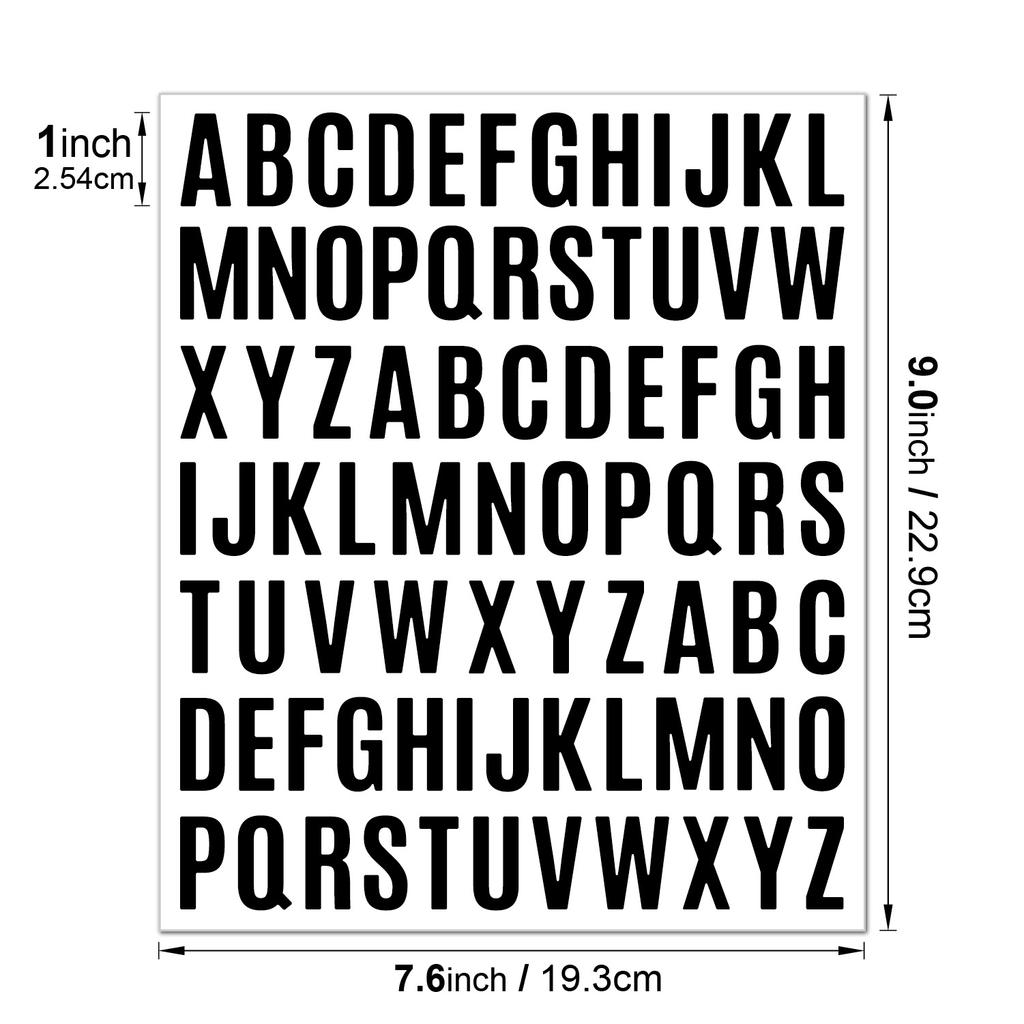 Mixed Size 1 Inch 2 Inch Alphabet Stickers Waterproof Vinyl for File Labeling Notebook Journal Industrial Use Durable