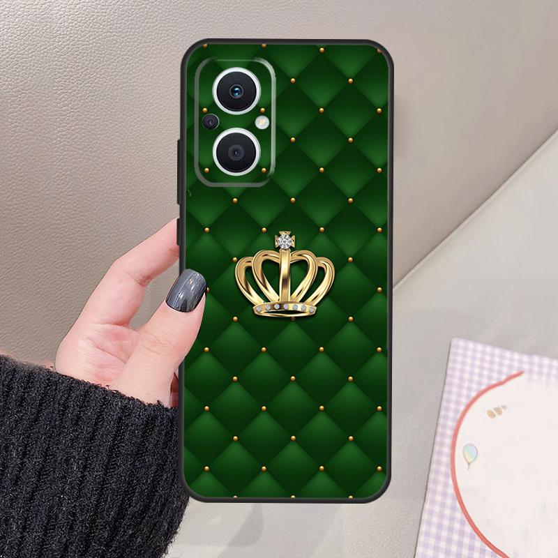Quilted Texture Sofa Pattern Crown Funda For OPPO Reno 14 10 11 12 13 Pro 12F 11F 13F 14F 7 8 Lite OPPO Find X9 X8 X6 Pro Case