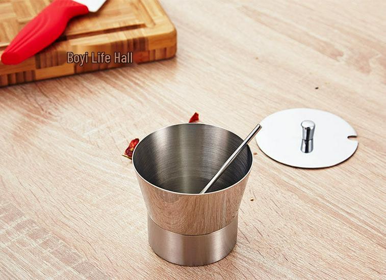 Stainless Steel Spice Jar - 304 Salt & Sugar Container for Kitchen Essentials