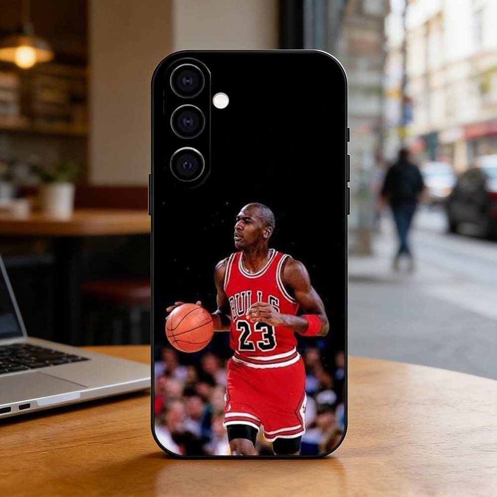 B-Basketball 23 J-Jordan Phone Case Black Silicone Soft For Samsung Galaxy A73,A72,A71,A70,A53,A52,A51