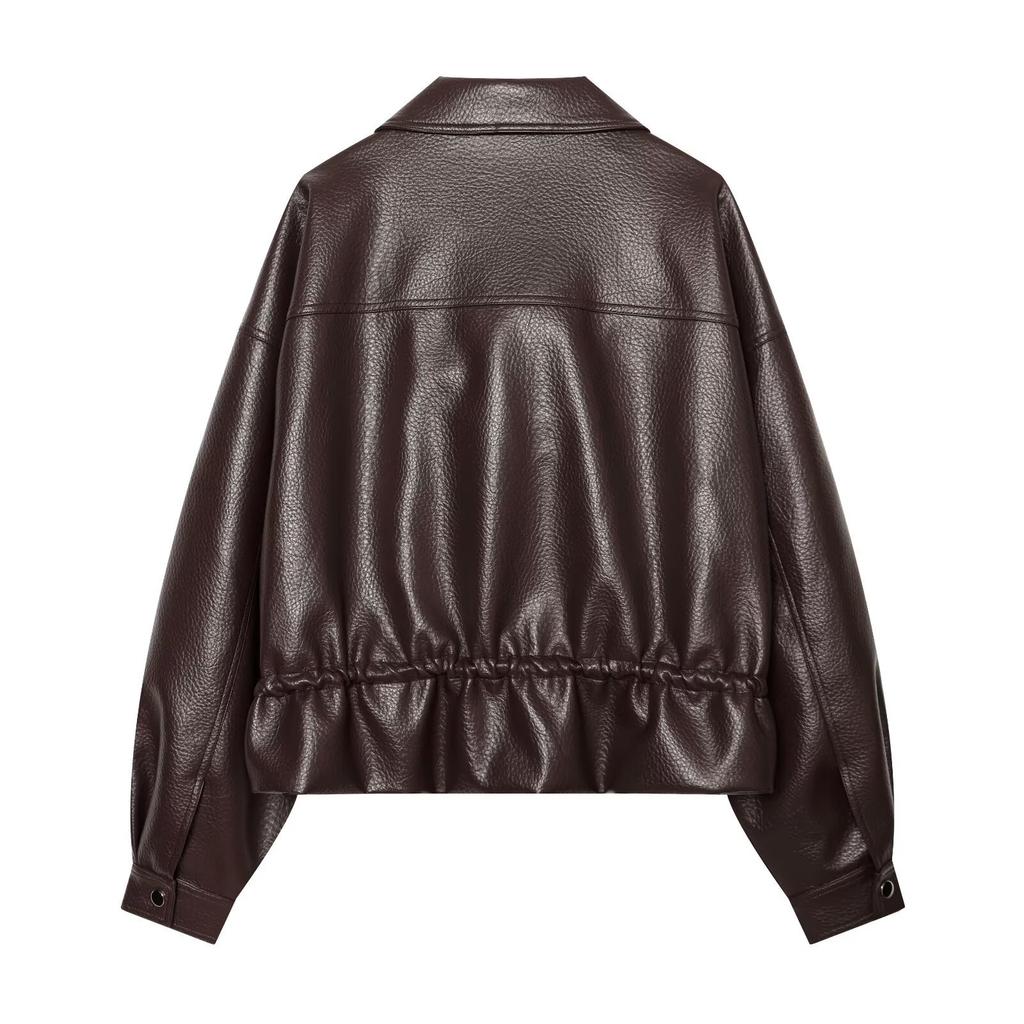 New in autumn, casual lapel zipper waist drawstring jacket UWG150108