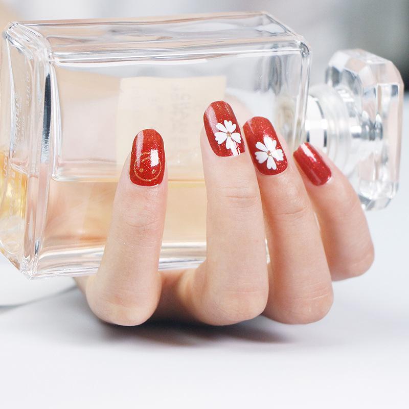 Verlaufs Gänseblümchen Nagelsticker Vollsticker 3D Nagelkunst Sticker Wasserdichter Nagelsticker Vollsticker