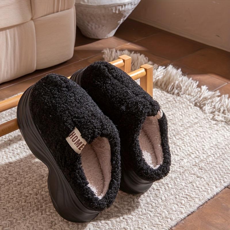 [Plush Winter Slippers]Women's & Men-like-like (Unisex-like) Plush Winter Slippers - Thick-Soled, Non-Slip Warm,Indoor House, Cozy & Soft Fabric